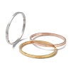 3Pcs 3 Color 304 Stainless Steel Grooved Bangles Set BJEW-F464-02-1