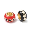 Brass Enamel European Beads KK-P345-01G-M-2