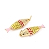 Brass Enamel Pendants KK-B148-14G-06-2