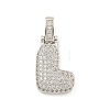 Brass Micro Pave Clear Cubic Zirconia Pendants KK-B099-01P-L-1