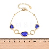 304 Stainless Steel & Glass Imitation Cat Eye Link Bracelets BJEW-D460-11G-4