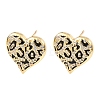 Heart Brass Micro Pave Clear Cubic Zirconia Stud Earrings EJEW-H178-09G-02-4