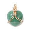 Natural Green Aventurine Copper Wire Wrapped Pendants PALLOY-JF03309-03-1