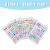 8 Sheets 8 Styles 3D Gems Earring Stickers for Girls DIY-FH0005-30-2