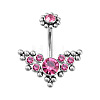 316L Surgical Stainless Steel Cubic Zirconia Wing 15 Gauge Belly Button Rings WG4371E-03-1