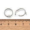 304 Stainless Steel Clear Cubic Zirconia Rhombus Hoop Nose Rings AJEW-D306-12P-2