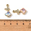 UV Plating Alloy Glass Pendants FIND-K032-39G-3