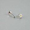 Brass Enamel Daisy Flower Threadless Labret Stud WG42C26-02-1
