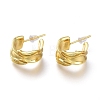 Brass Half Hoop Earrings EJEW-H104-10G-1