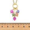 Natural Multicolor Tourmaline Dice Beaded Tassel Pendant 304 Stainless Steel Satellite Chain Necklaces for Women NJEW-JN06450-01-3
