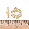 Brass Micro Pave Clear Cubic Zirconia Toggle Clasps KK-D504-08G-4