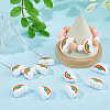 HOBBIESAY 12Pcs Rainbow Food Grade Eco-Friendly Silicone Beads SIL-HY0001-31-5
