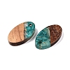 Transparent Resin and Walnut Wood Pendants RESI-T057-03I-3