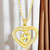 Alloy Crystal Rhinestone Heart with Mother and Baby Pendant Necklaces for Mother's Day FS-WGAE5FE-02-1