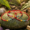 3Pcs Adjustable Chakra Natural & Synthetic Mixed Stone Round Bead Braided Bracelet Sets ZZ4943-5-2