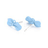 Spray Painted Alloy Stud Earring Findings PALLOY-S139-011-RS-3
