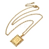 201 Stainless Steel Cable Chain Rectangle with Letter Pendant Necklaces NJEW-M070-01G-Q-2