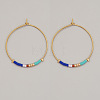 Bohemian Handmade Glass Seed Beads Hoop Earrings AM1646-2-1