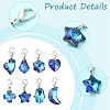 16Pcs 8 Styles Electroplated Glass Pendant Decorations HJEW-YW00361-2