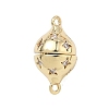 Round Brass Micro Pave Clear Cubic Zirconia Magnetic Clasps KK-C251-12G-1
