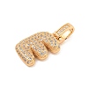 Brass Micro Pave Clear Cubic Zirconia Pendants KK-B099-01G-E-2