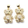 Brass Cubic Zirconia Pendants KK-G446-26G-01-2