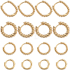 SUNNYCLUE 8 Pairs 4 Styles Brass Beaded Huggie Hoop Earrings for Women KK-SC0004-60-1