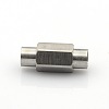 304 Stainless Steel Matte Surface Magnetic Clasps with Glue-in Ends STAS-O042-A-18-2