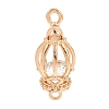 Brass Birdcage Links Connector Charms with Clear Cubic Zirconia Beads Inside KK-D265-03G-1