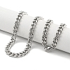 Non-Tarnish 201 Stainless Steel Cuban Link Chain Necklaces for Women and Men NJEW-F322-11P-04-2