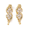 Rack Plating Brass Cubic Zirconia Hoop Earring Findings KK-S374-04G-01-1