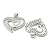Rack Plating Brass Micro Pave Cubic Zirconia Pendants KK-F869-05P-2