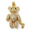 Brass with Cubic Zirconia Pendants X-KK-K341-37G-1