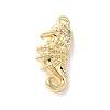 Marine Animal Theme Golden Brass Micro Pave Clear Cubic Zirconia Pendants KK-U031-01G-04-1