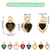 AHADERMAKER 16Pcs 8 Colors Real 18K Gold Plated Brass Inlaid Cubic Zirconia Charms FIND-GA0002-34-2