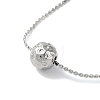 304 Stainless Steel Round Ball Pendant Necklaces for Women NJEW-D056-01A-01P-2