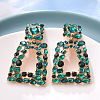 Alloy Glass Dangle Stud Earrings WG66E92-02-1