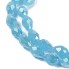 Opaque Solid Color Electroplate Glass Beads Strands LS-EGLA-N013-J4mm-B05-3