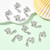 SHEGRACE Brass Micro Pave Clear Cubic Zirconia Dolphin Links Connector Charms XGRQ3K419-568P-4