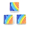 Printed Rainbow Pattern Handmade Porcelain Beads PORC-G016-05-2