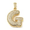 Brass Micro Pave Cubic Zirconia Pendants KK-E061-03G-07-1