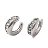 304 Stainless Steel Rhinestone Cuff Earrings for Women EJEW-A165-01P-4