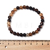 Natural Banded Agate/Striped Agate Bead Stretch Bracelets BJEW-K212-A-003-3