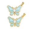 Brass Pave Clear Cubic Zirconia Pendants CU-T001-07G-B-1