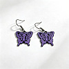 Gothic Alloy Purple Enamel Dangle Earrings WGCC792-01-1