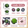 30Pcs 3 Colors Resin Rose Flower Cabochons CRES-TA0001-96-4