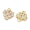 Brass Micro Pave Clear Cubic Zirconia Pendants KK-T085-16C-G-2