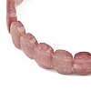 Natural Strawberry Quartz Oval Beaded Stretch Bracelet G-E010-01-12-2