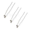 Wedding Bridal Alloy Rhinestone Hair Forks OHAR-TAC0001-01S-2