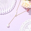 Adjustable Natural Baroque Keshi Pearl Oval Tassel Y Necklaces NJEW-JN06060-1
